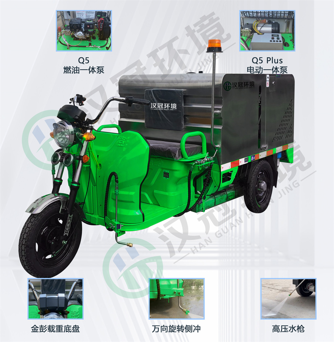 汉冠HG-Q5/Q5 Plus电动高压冲洗车特点